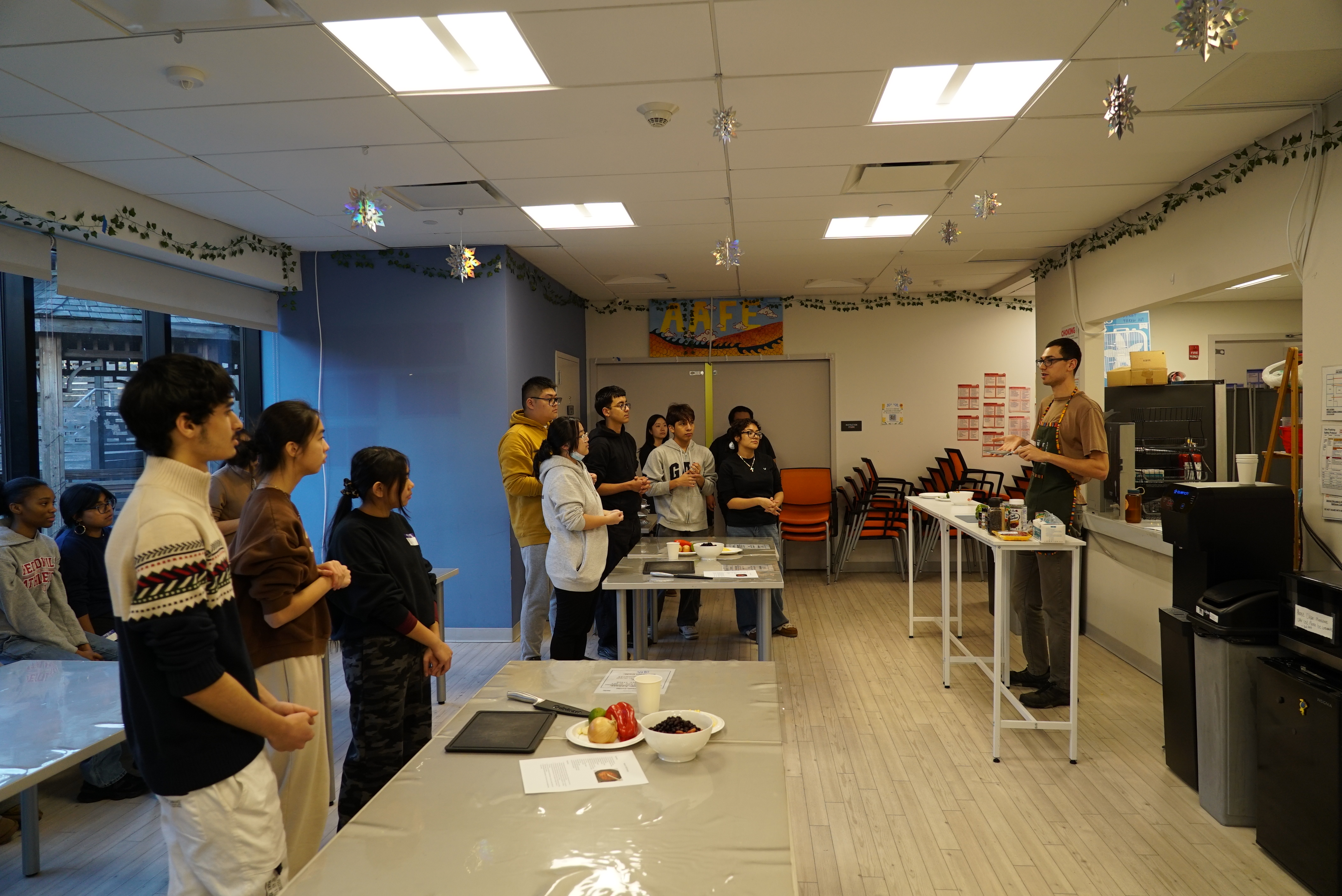 Students in kitchen
